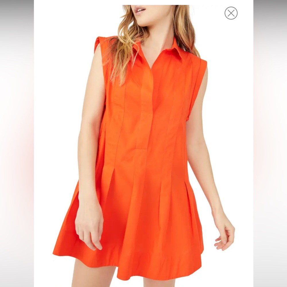 Naomi Pleated Cotton Minidress Free People NTW